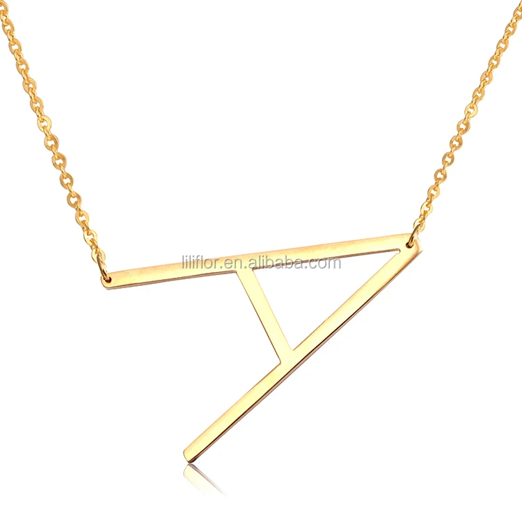 Liliflor Letter Necklaces Alphabet Initial Pendants Necklace Gold Stainless Steel Choker Necklace for Women Jewelry P9027-G 3
