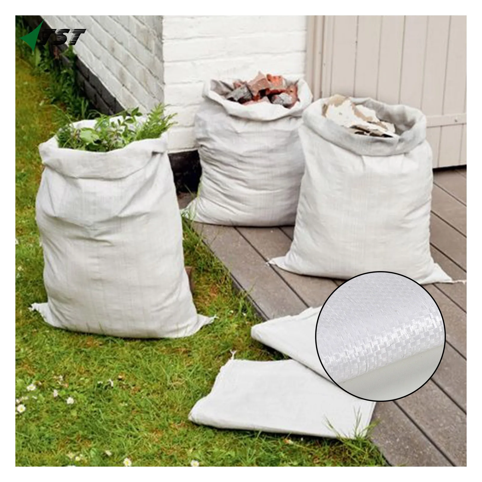 Saco Tejido Blanco sacos de malla de rafia para cebollas y ajos pp plastic woven mesh bags with custom sizes for packaging rices