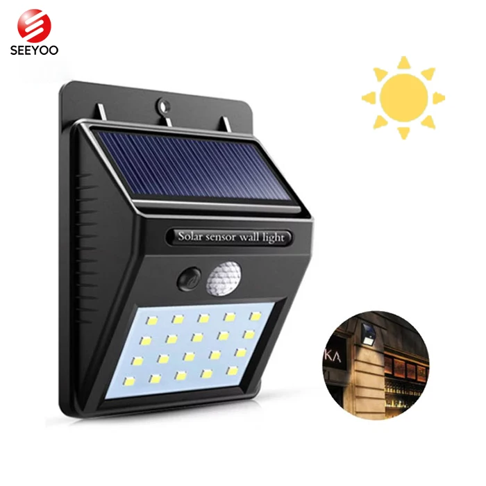 LED Solar Lights Outdoor Motion Sensor Lights Cordless Waterproof Outdoor Light for Garden Fence Patio Garage Wall Lamp