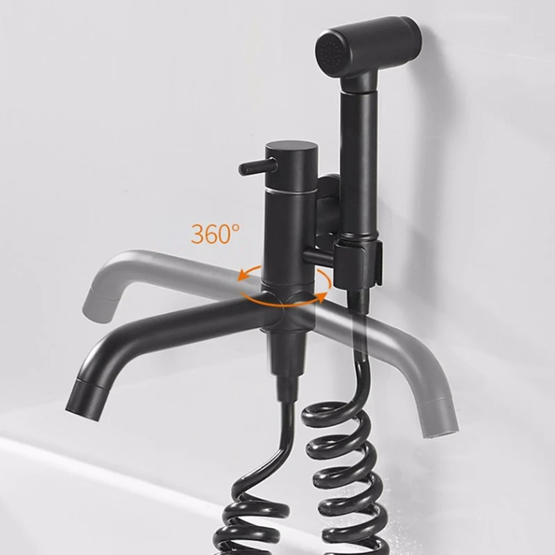 Black Handheld Toilet bidet sprayer set Kit Brass Hand Bidet faucet for Bathroom hand sprayer shower head self cleaning