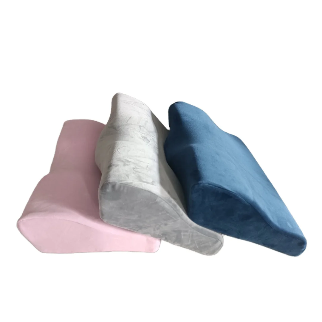 Wholesale Quality Colorful super Velvet  Eyelash Extension Memory Foam Ergonomic Lash Pillow Neck Pillow