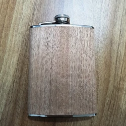 Персонализированная фляжка для виски на спиртовой основе, подарок для лучшего человека, деревянные фляжки из нержавеющей стали