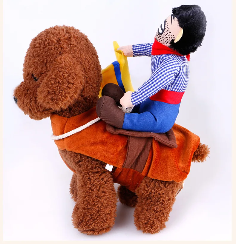 Joysing Pet Cowboy Riding Costume Pet Dress-up Clothing Cosplay Halloween Dog Outfit