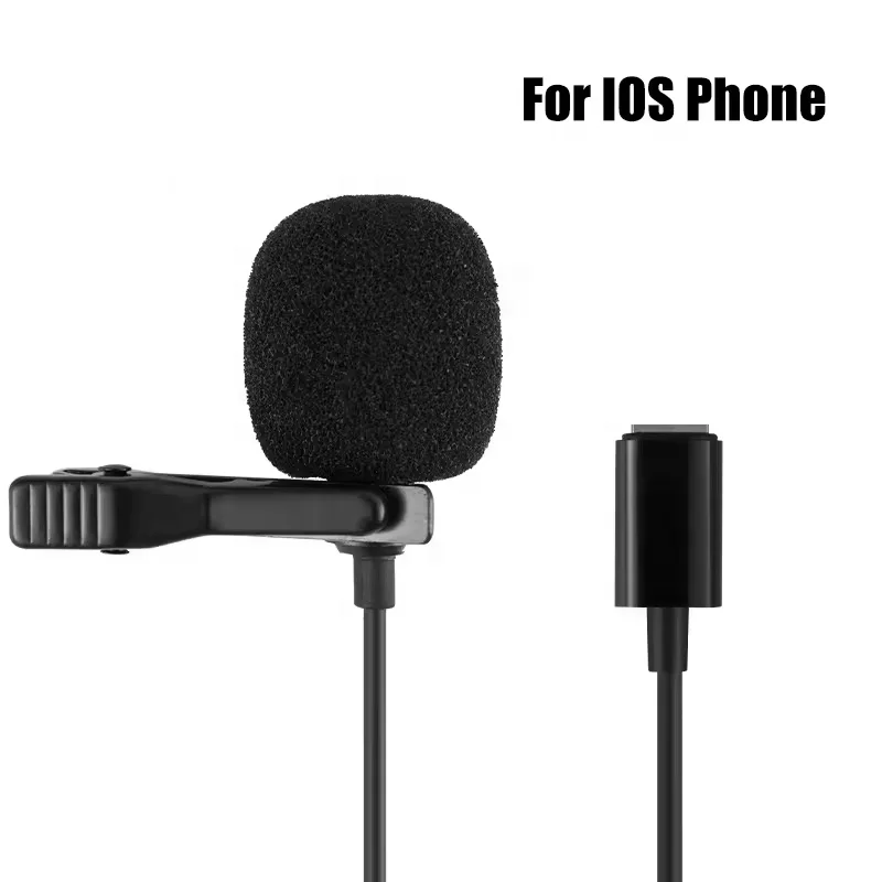 Portable 1.5m Lavalier Mini Microphone Wired 3.5mm Type-C Condenser Clip-on Lapel Mic for Loudspeaker Phone Laptop PC