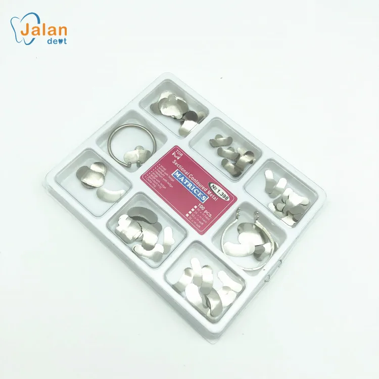 New Arrival Dental Matrix Bands Kit Dental Sectional Contoured Metal Matrices