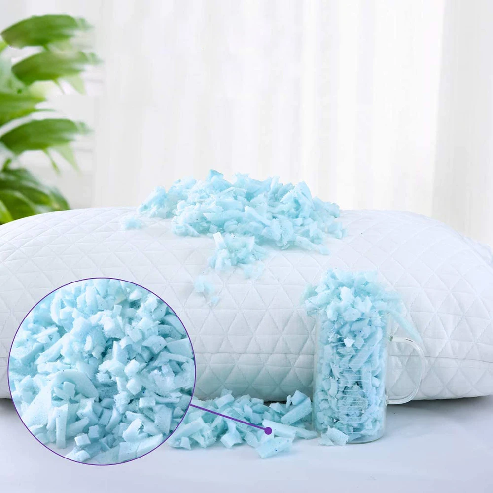 custom height adjustable cross cut memory foam pillows bamboo Cooling gel bed Pillow for sleeping shredded memory foam pillow