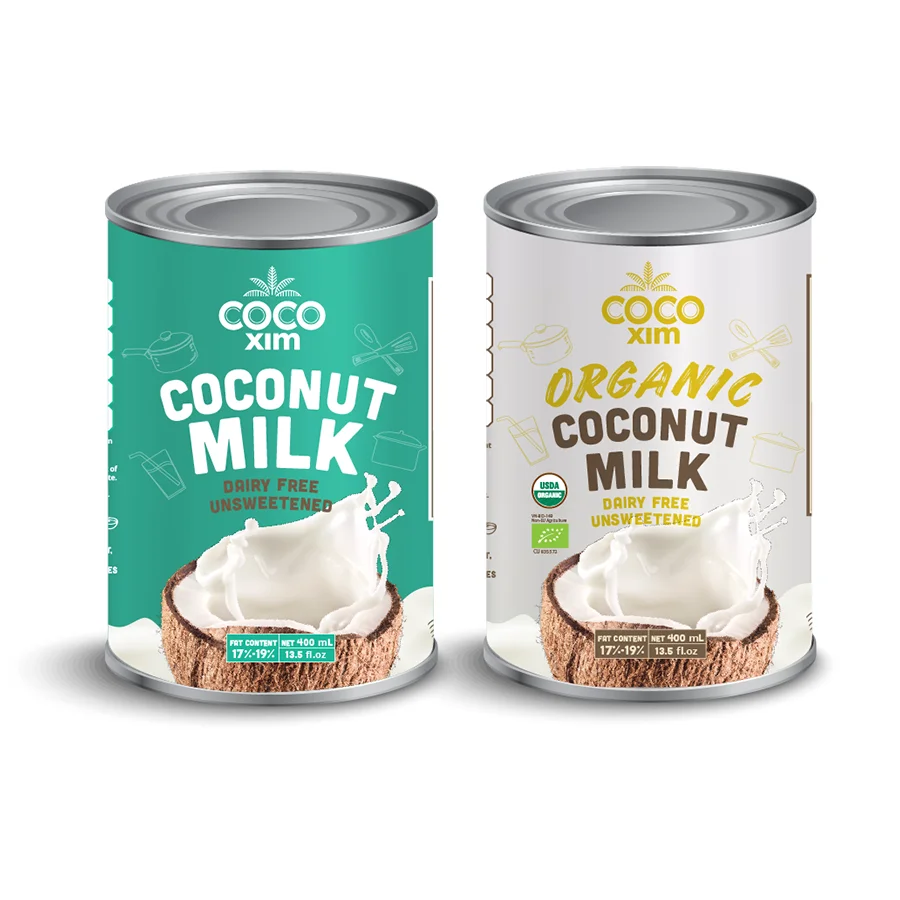 Organic Coconut cream - 400ml tin can-  Cocoxim - Made in Vietnam - Whatsapp: +84354669243 for free sample, OEM with small MOQ