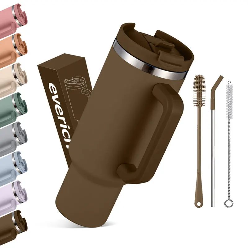 USA Warehouse Kids 40oz Sparkly Shimmer Holographic Glitter Blank Sublimation Tumbler Mug with Handle Straw For DIY