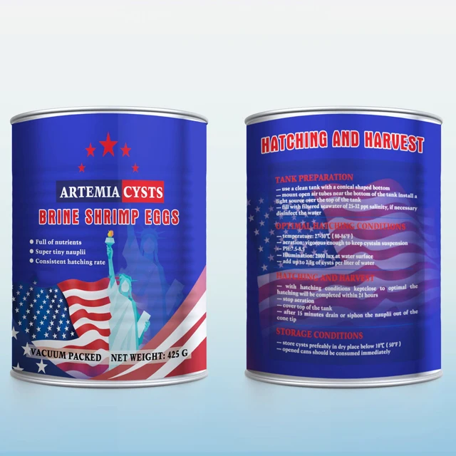 High Protein High Hatch Rate Fish Food Pet Supplies Artemia Brine Shrimp Eggs Fish Feed can be customized