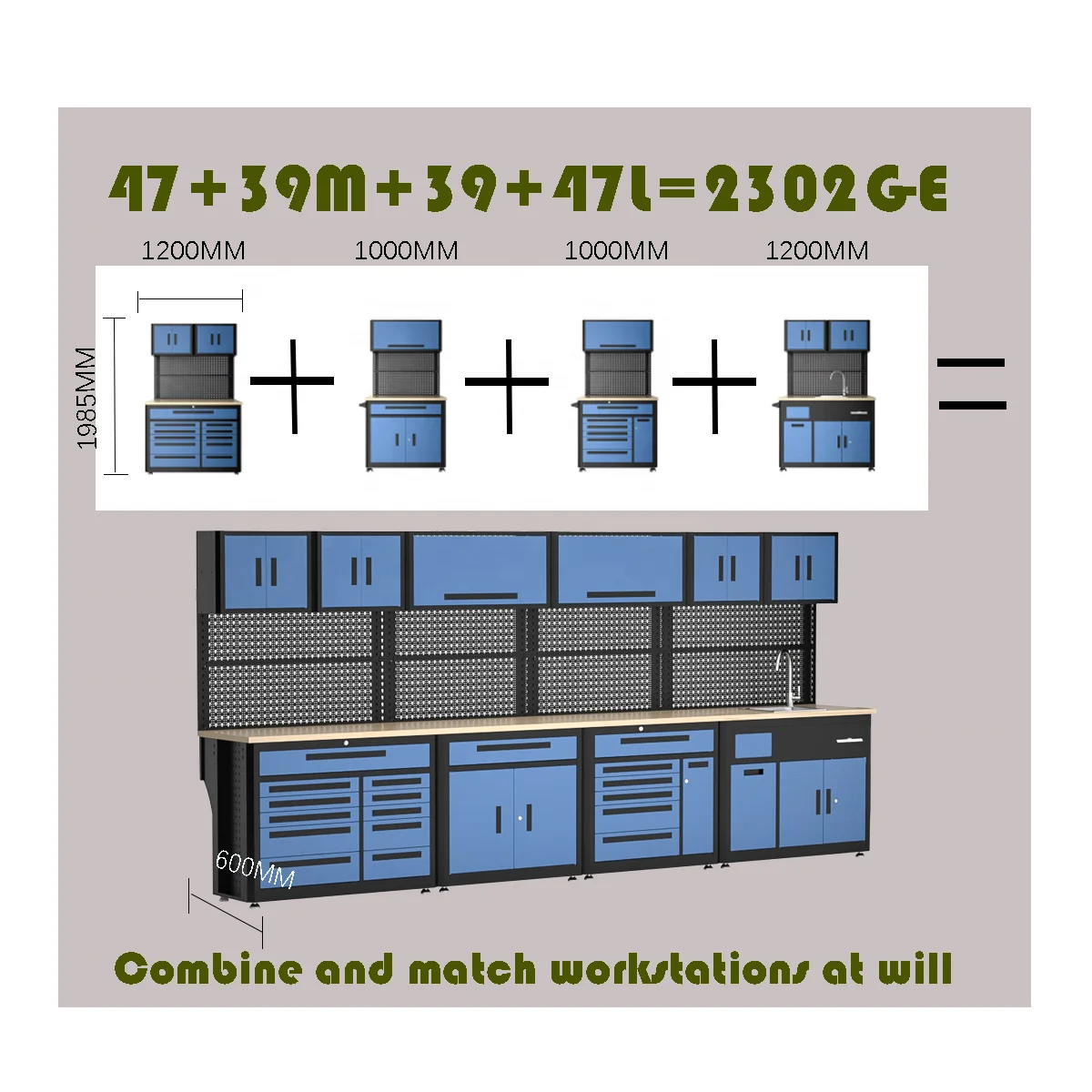 Professional Grade Tool Storage Free Collocation Workstation With Mobile Fixed Dual Use For Home Or Research Or Work
