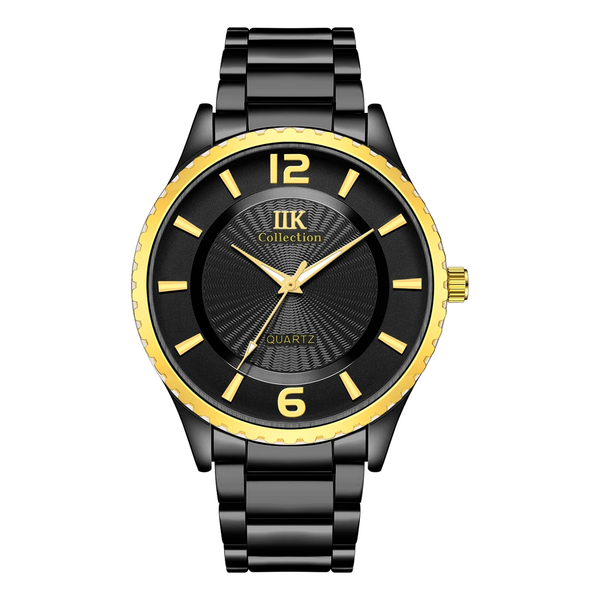 IIK 1343 Gold Factory Direct Mens Fashion Unique Simple Waterproof Quartz Wrist Watch For Men