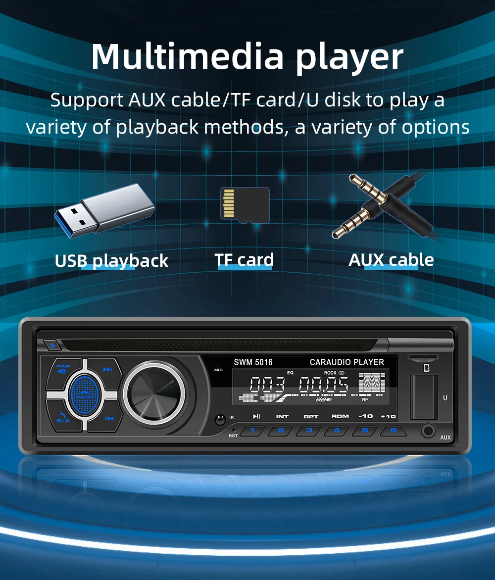 Updated version high power 7 colors button changing car radio 1 din car mp3 player audio stereo head unit car