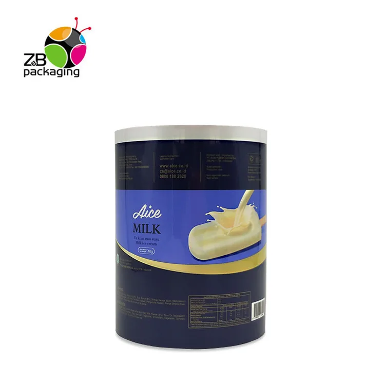 Custom print ice cream packaging laminating food grade pe plastic film roll