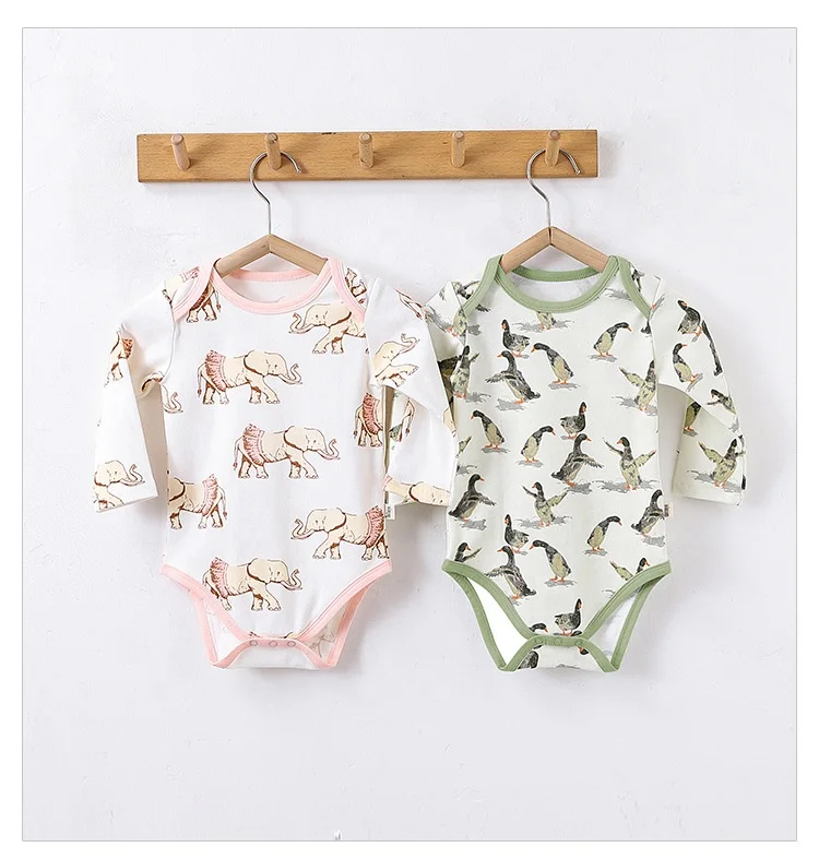 INTIFLOWER 23051 Factory Customized New Born Thin Short Sleeve Cartoon Baby Bodysuits Soft Infant  Onesies Jumpsuit