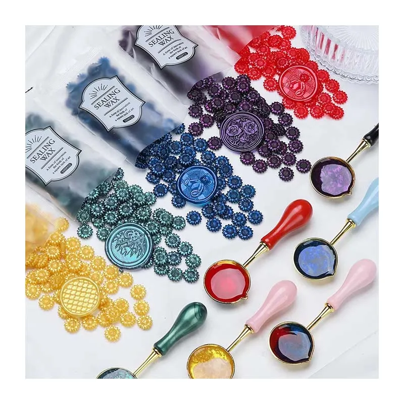 New Product Aurora Ice Crystal Fire Paint Wax Particle Semi Transparent Flower Seal Wholesale