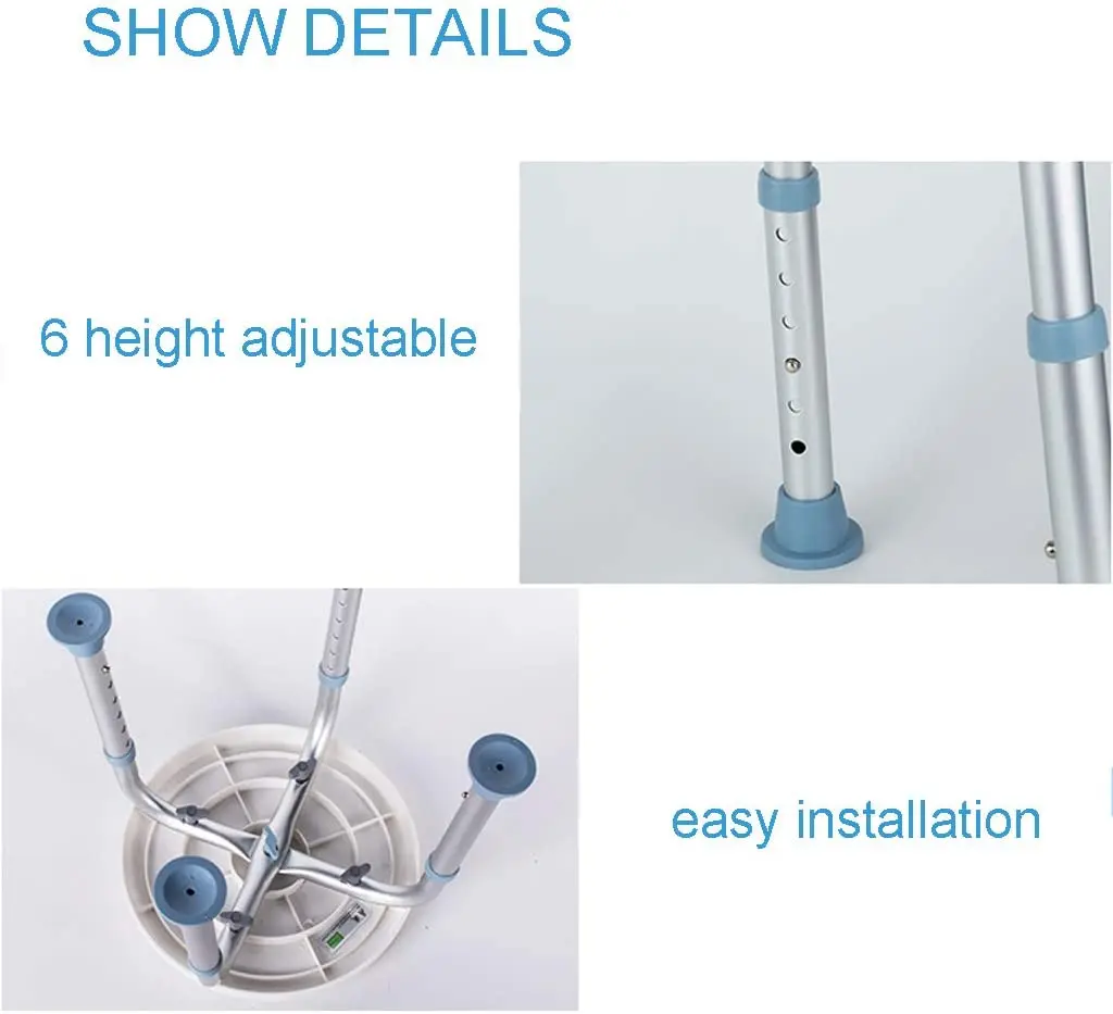 Rotating Round Bath Shower Stool with Swivel Seat Portable Bathtub Lift Chair MK03002