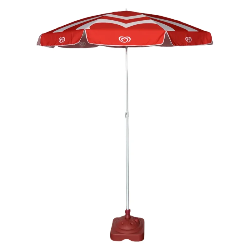 RPET 160g Outdoor Chair Base Sun premium Beach Umbrella 36inch White Red Color Promotional Beach Umbrella With Logo Print