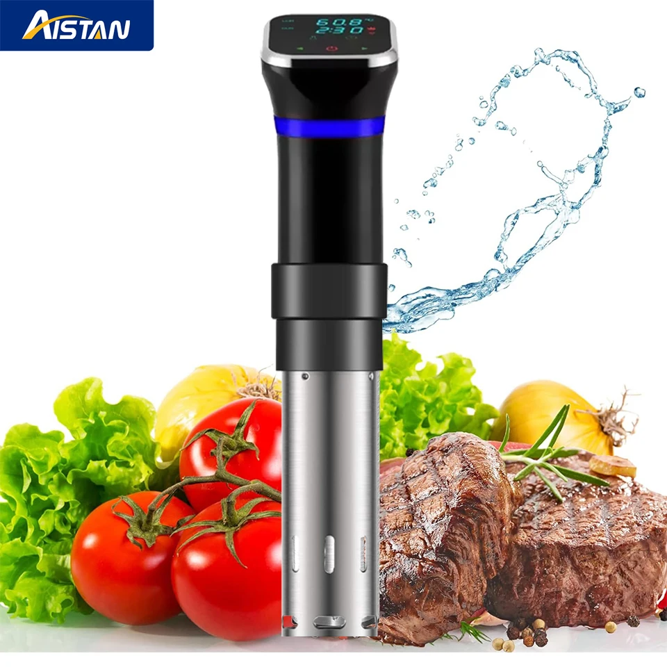 S012 Sous Vide 1100W Slow Cooker, Immersion Circulator, Ultra-Quiet Fast-Heating with Big Touchscreen Accurate Temperature