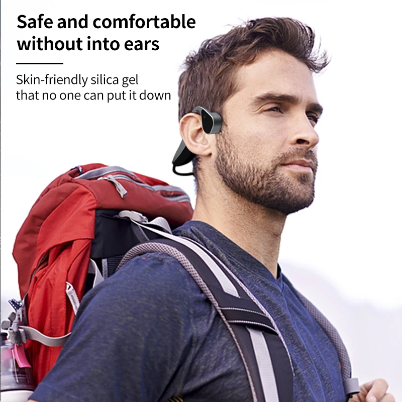 New Ture Bone Conduction Headphones Wireless Earphone IP67 Waterproof Outdoor Sports Headset K8 Not In-Ear HD With Mic