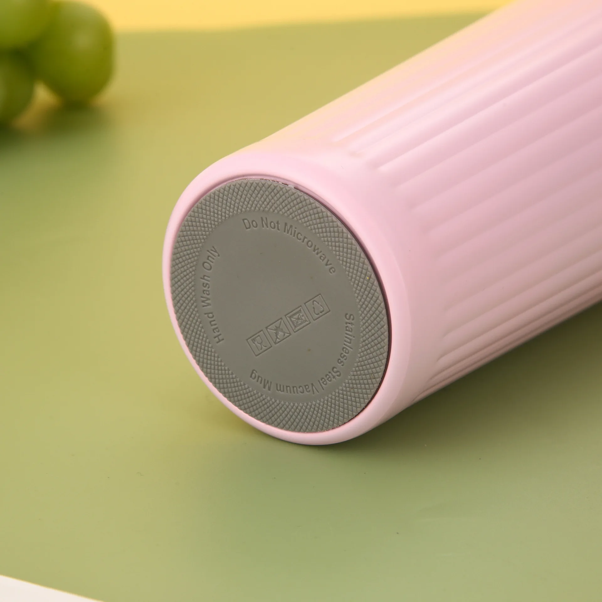 Stainless Steel 304 Vacuum Insulation Cup Striped Straight Bottle Double Drink Hand -Coffee MUG