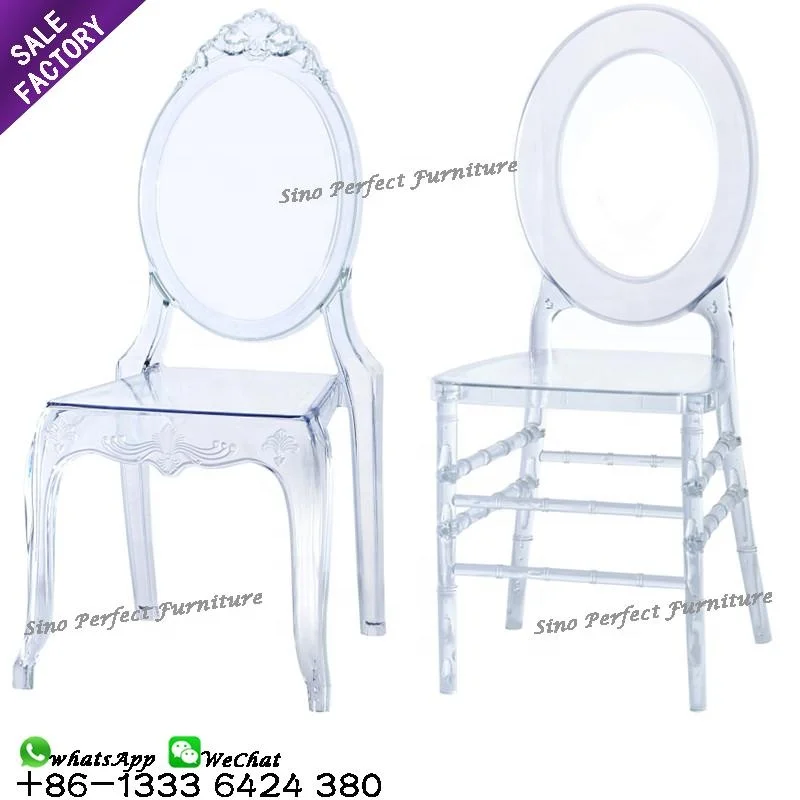 self-developed furniture silla Clear crystal acrylic chiavari wedding chair resin
