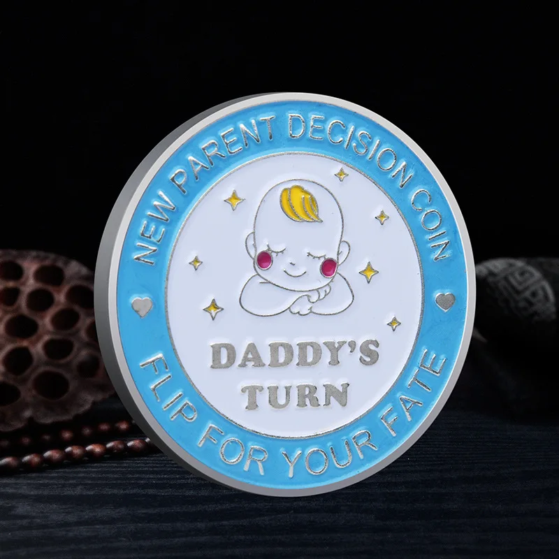 Материнское решение монета для новых подарков ребенку родитель представляет двустороннее в первый раз мама папа AY121