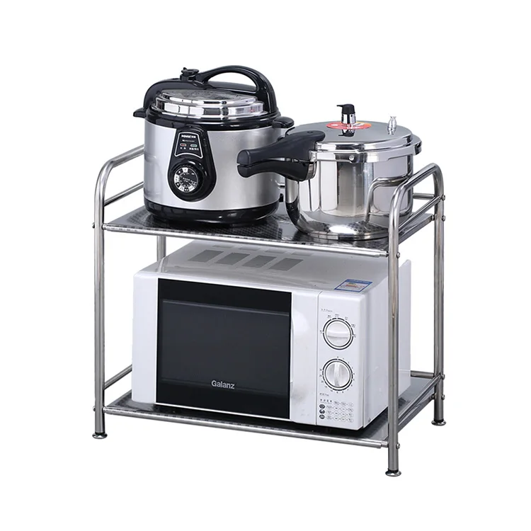
2 Tier 50cm Kitchen Storage Furniture Multifunctional Stainless Steel Microwave Oven Storage Rack Shelf 