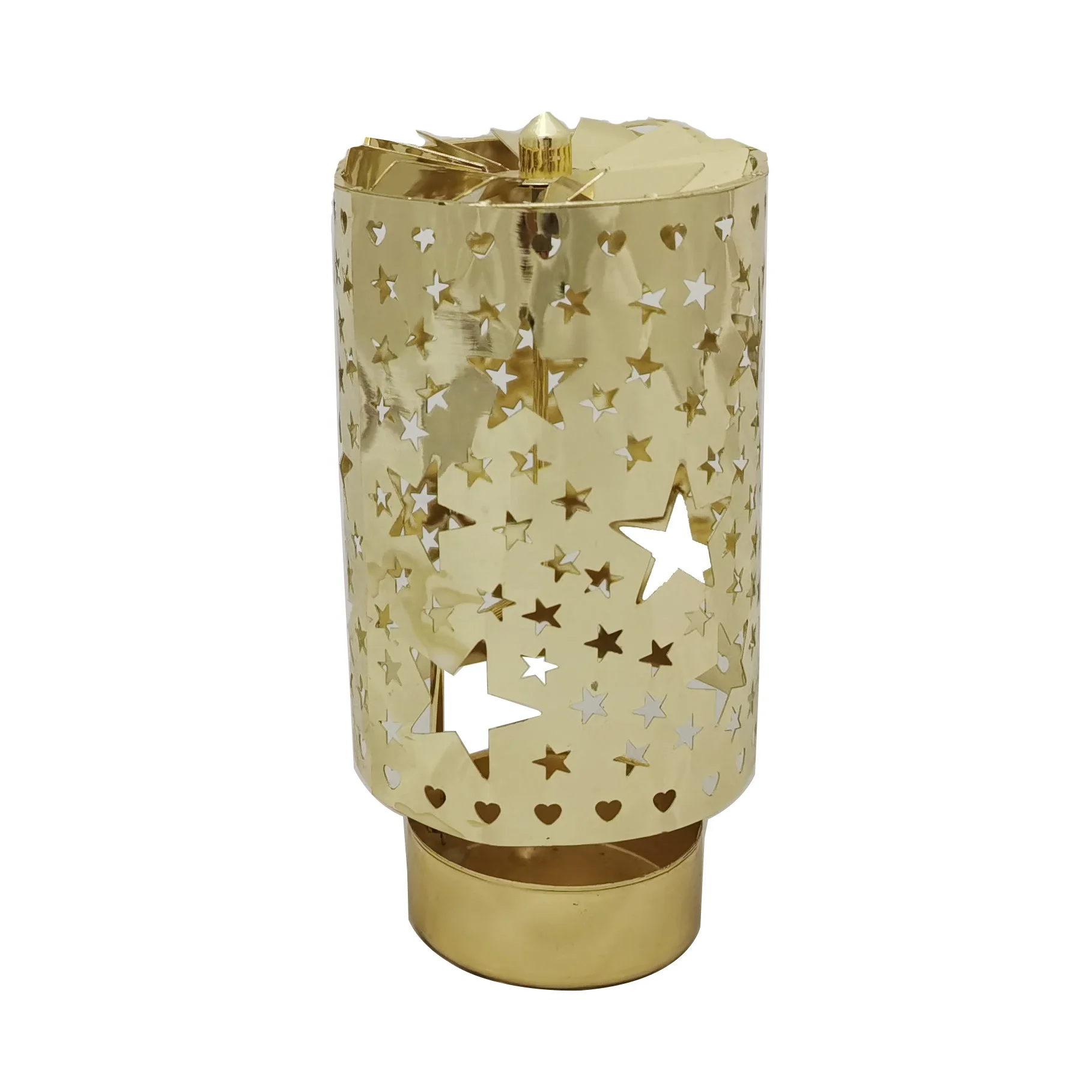 Wedding table centerpieces rotary candlestick metal lantern star carousel tealight candle holders