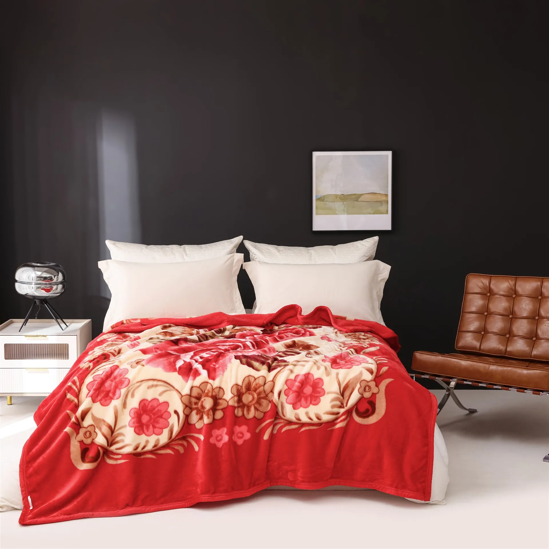 Good Price 1Ply Thick Raschel Blanket Queen Size Cartoon Pattern Korean Machine Washable Mink Player Bed Blanket