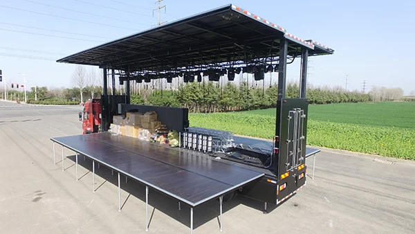 High Quality Event Mobile Chorus Stage Trailer Outdoor Roof Truss Structure Mobile Stage Trailer Aluminium Truss Base Plate
