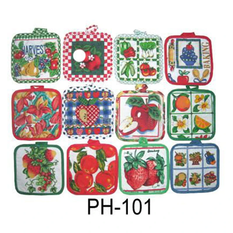 Wholesale Custom Designed Square Cotton Pot Holder Mats & Pads
