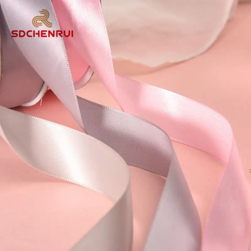 Factory Large Stocked Polyester Solid Color 3-100 MM Single/Double Faced Satin Ribbon For Gift Box Decoration