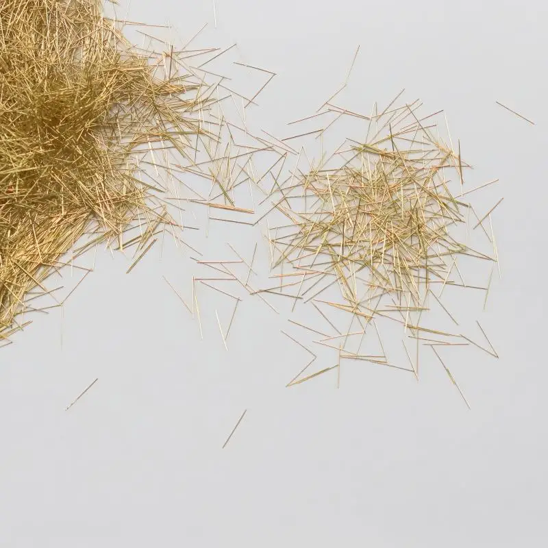 Professional Supply Brass Coated Metal Straight Steel Fiber UHPC Copper Coated Micro Steel Fiber Building Materials