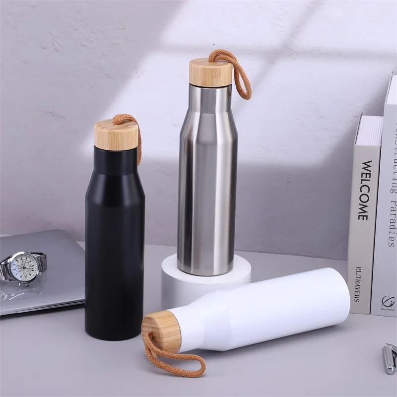 Feiyou Custom Logo 500ml Vacuum Insulation Cup 304 Stainless Steel Outdoor Sports Water Cup with Rope Stopper Cover