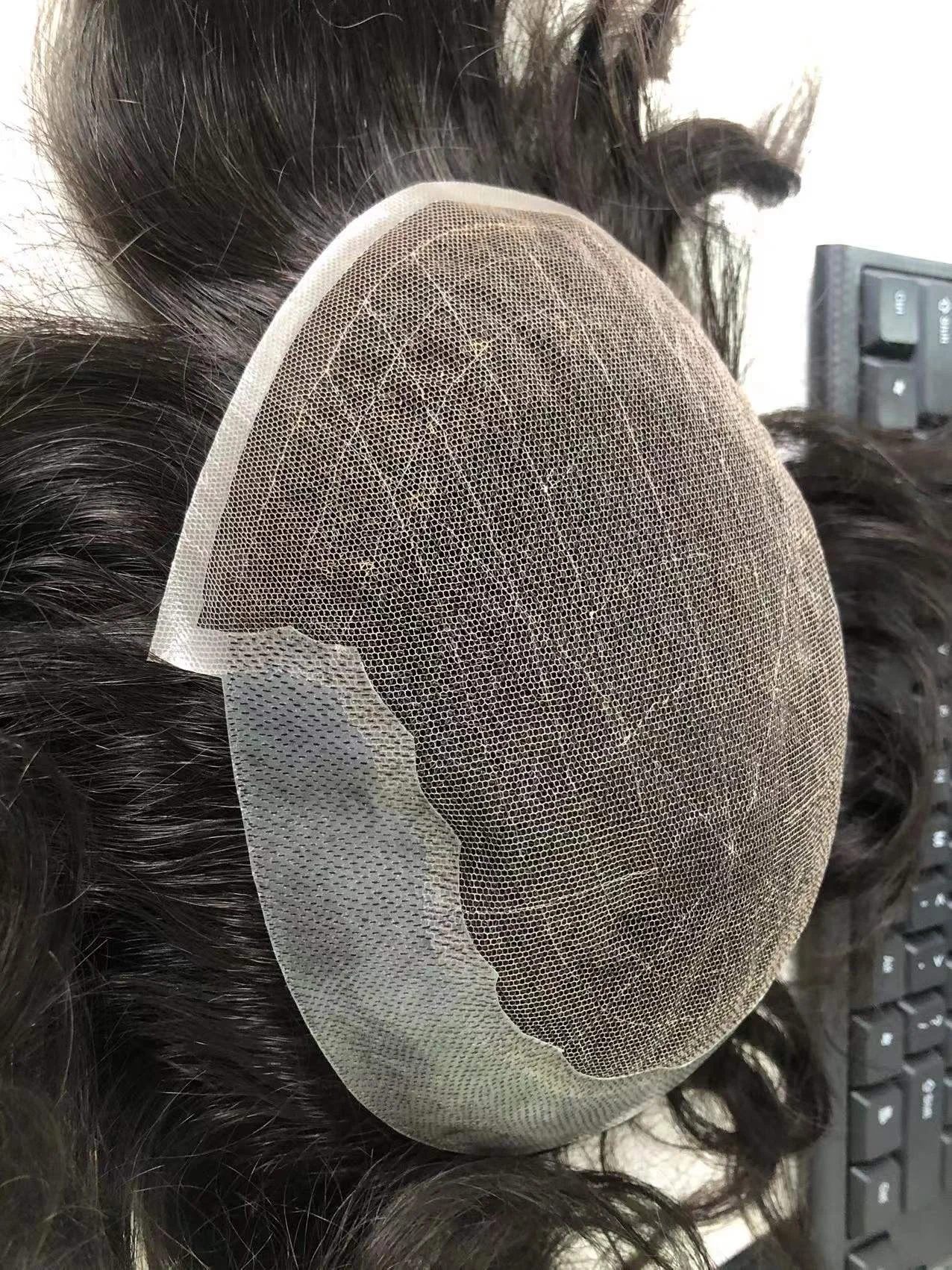 HQ Q6 Base Lace 100% Indian Hair  Men Toupee  Human Hair Lace Men Toupee United