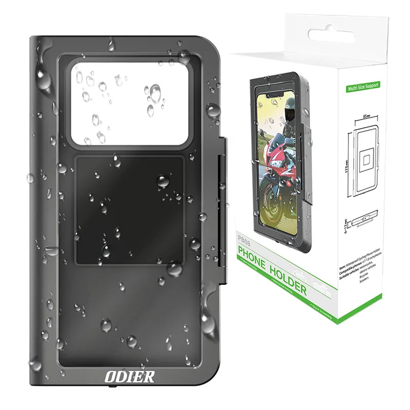 ODIER transparent window touch screen sensitively bike motor scooter electric vehicle fix phone firmly waterproof phone holder