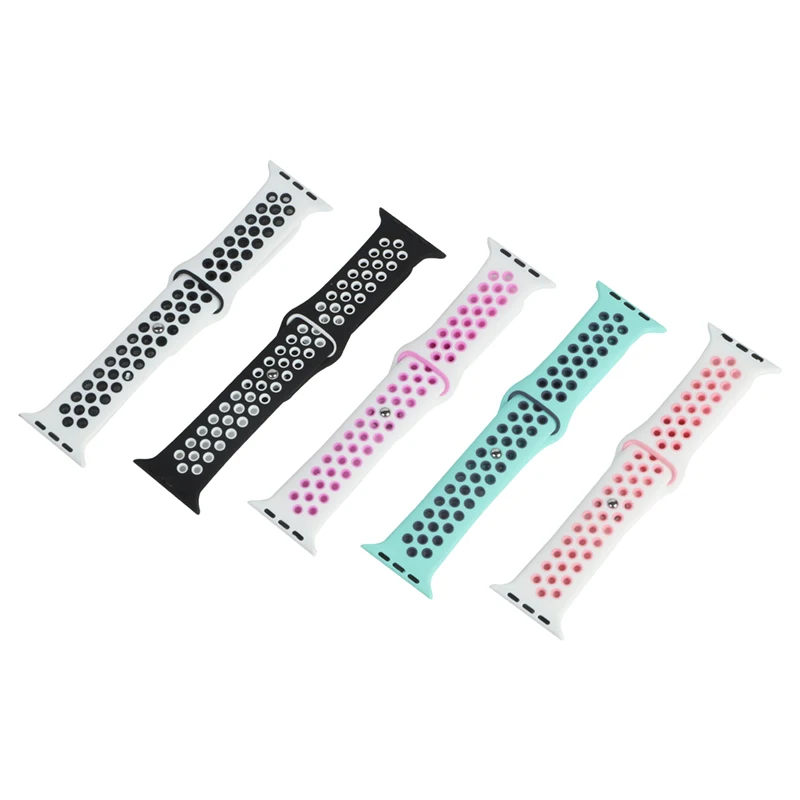 Силиконовый ремешок для Apple Watch Series 1/2/3/4/5/6 38 мм 40 мм 42 мм 44 мм, спортивный ремешок с поддержкой ODM/OEM