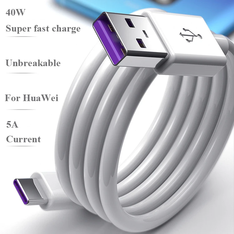 Сверхбыстрое Зарядное устройство USB type c для huawei, 5 А, 1 час
