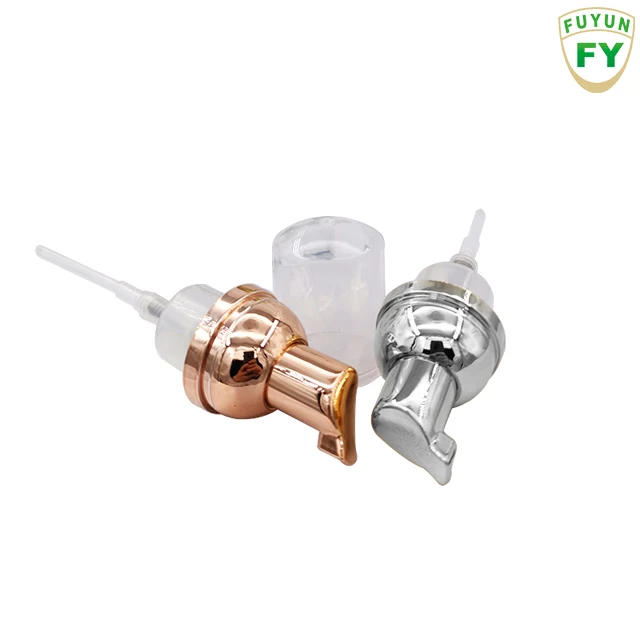 Fuyun Ready to Ship Pet Empty Foaming Soap Pump Bottle Silver Rose Gold Cosmetics Cleanser Foam Pump Bottle 50ml