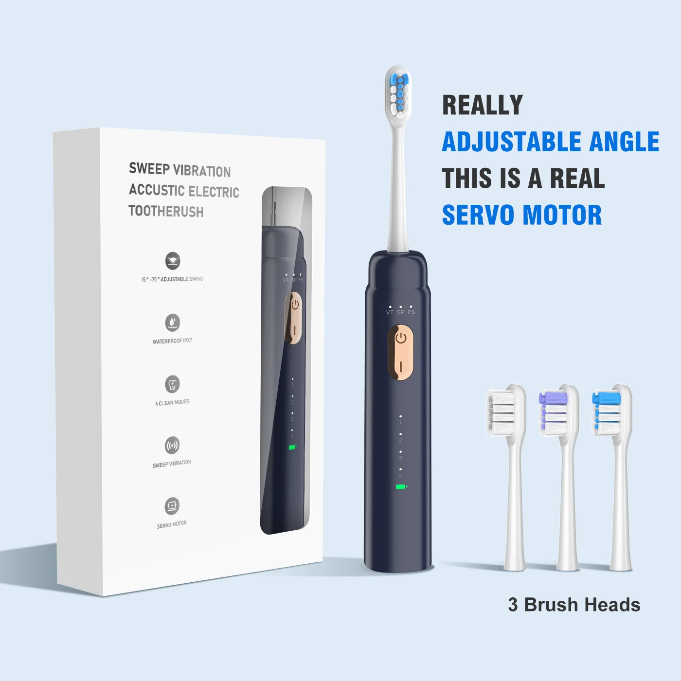 Rechargeable Sonic Electric Toothbrush Soft Bristles  Professional teeth cleaning  IPX7 Electric Brush for Kids Children
