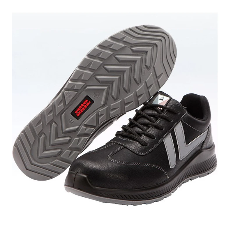 2024 low price pu injection black color work low cut Microfiber leather plastic toes safety boots shoes for men work