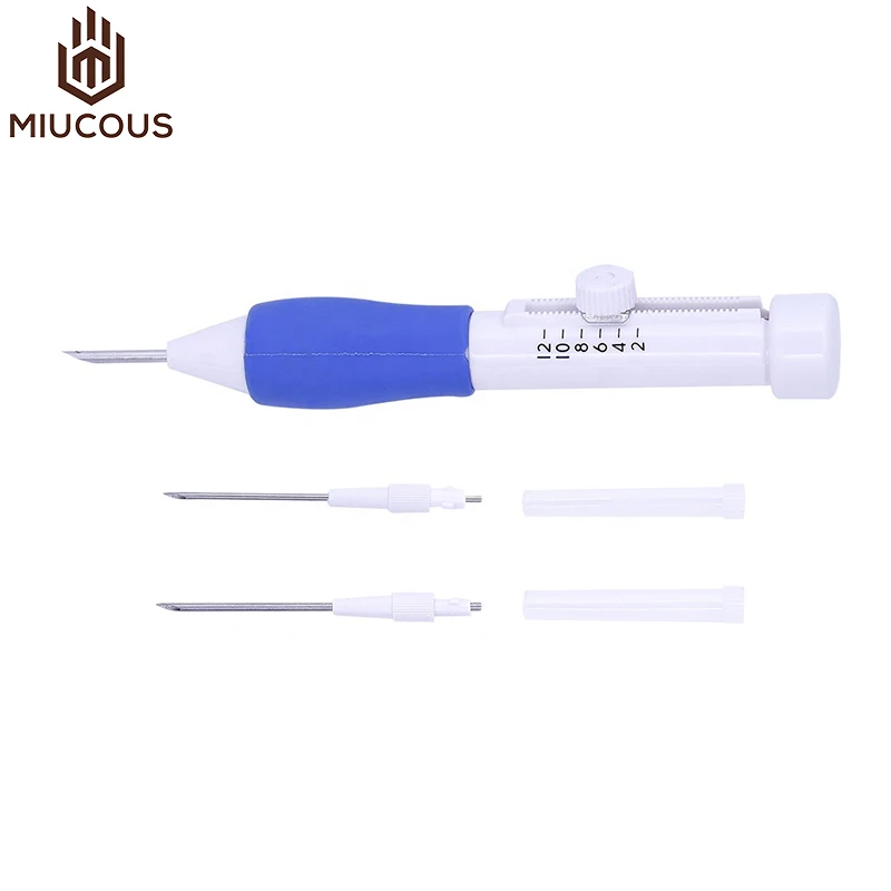 SKC Plastic DIY Crafts Punch Needle Tool Magic Embroidery Pen Set 3 Interchangeable Poke