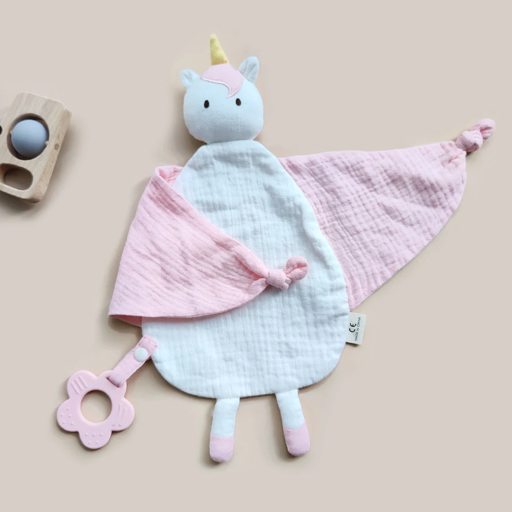 Stock Lovey Blanket For Kids Babies Neutral Security Blanket With Stuffed Animal Toy Soft Baby Security Blanket