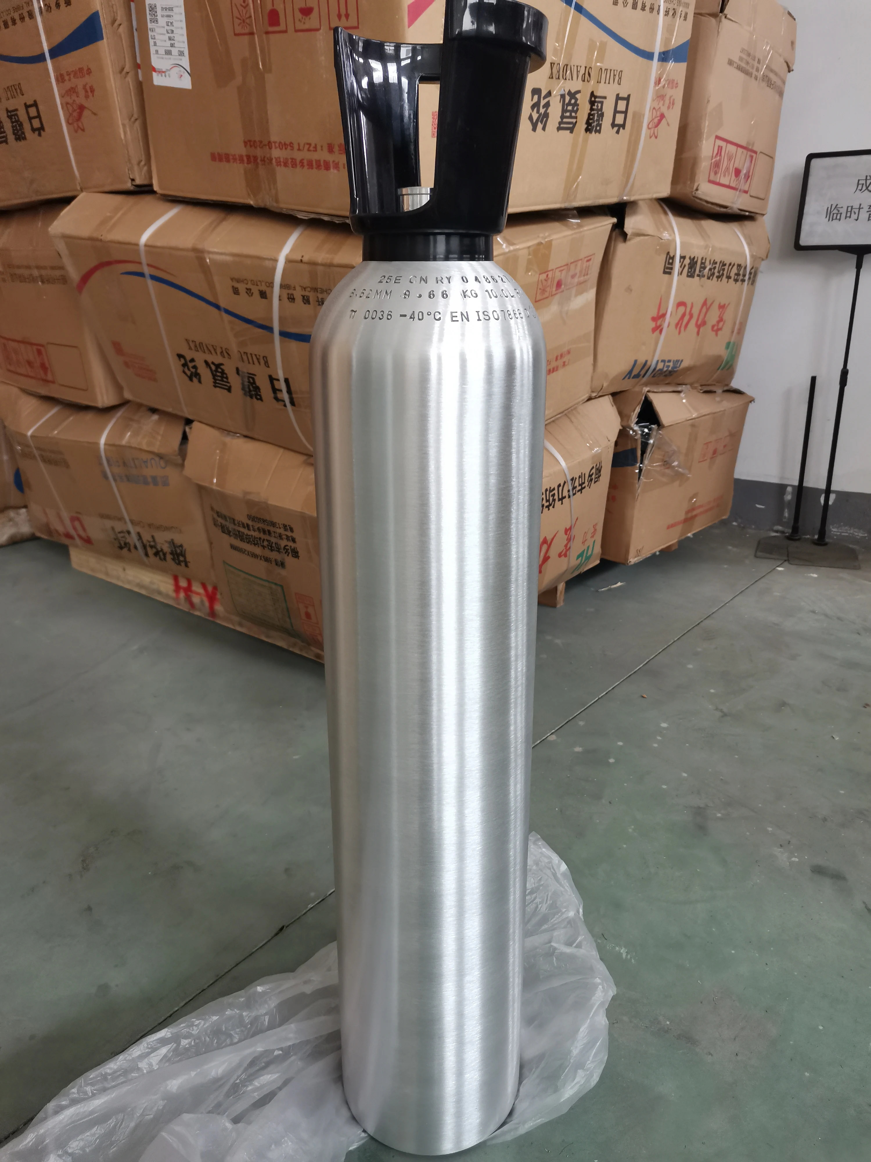 250bar Aluminum 10L CO2 Oxygen Cylinder