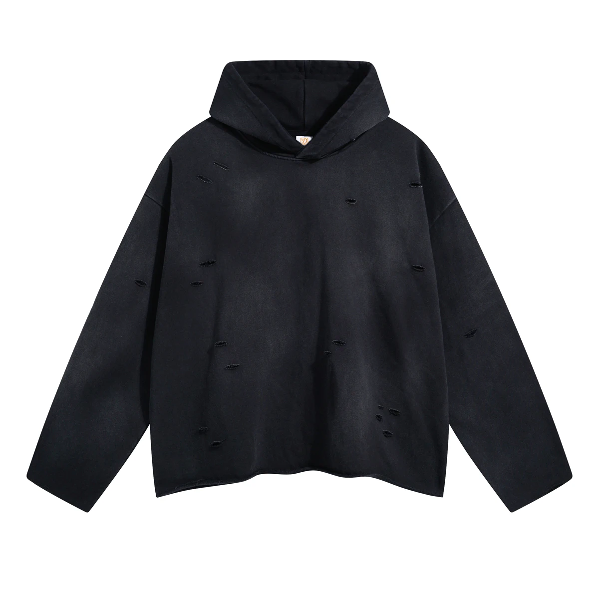 High Quality 450 Grams Cotton Oversized Blank Heavyweight Distressed Custom Logo Cropped Acid Wash Men Hooded Pullover