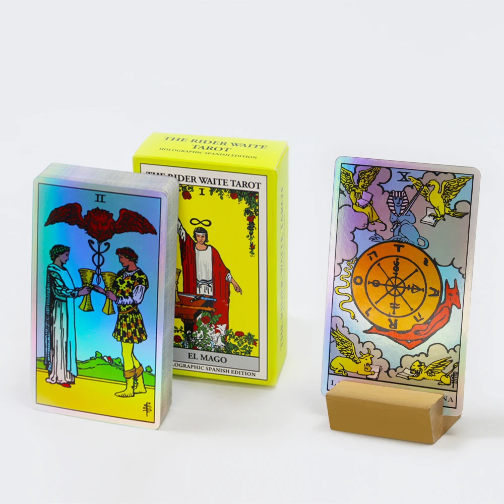 Laser Tarot Deck Beginner Custom Printing Silver Gilded English Quality Tarot Cards With Guidebook