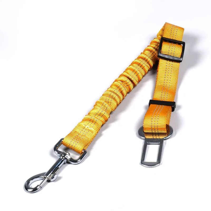 New car explosion-proof impact safety rope adjustable pet leash Car seat belt elastic retractable reflective dog leash