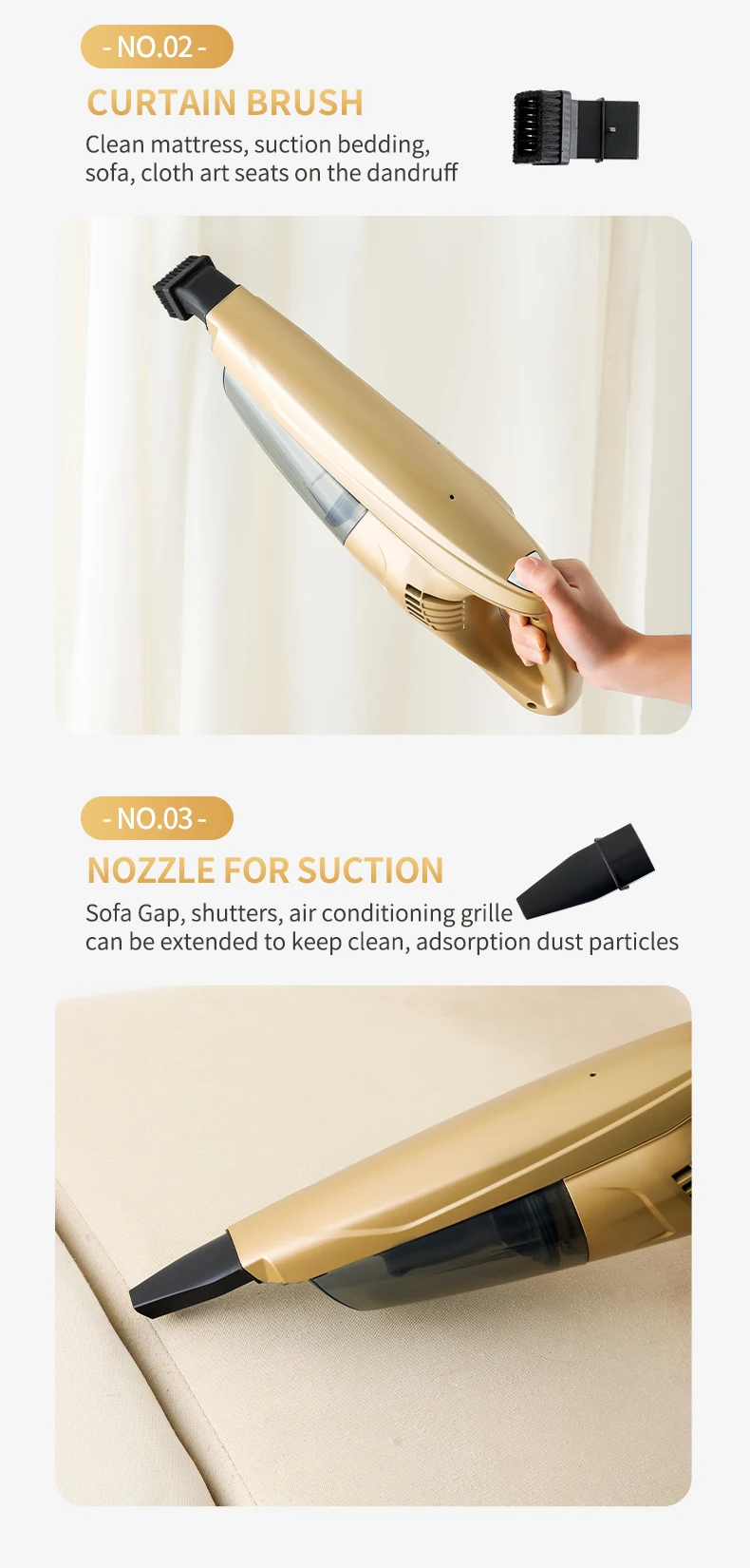 2 In 1 High Power Cordless Handy Stick Vacuum Cleaner  Portable Vacuum Cleaner  Bagless Vacuum Cleaner