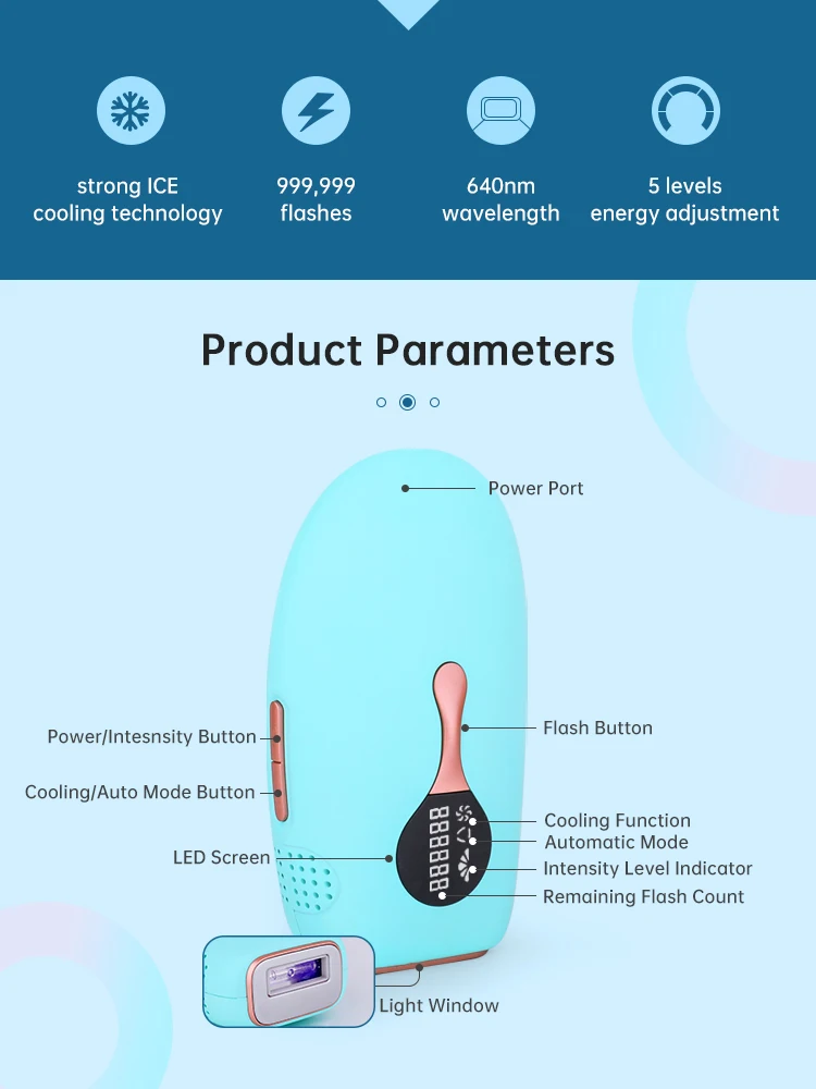 Portable IPL Epilator women permanent Laser Epilator lce Coling Laser Hair Removal Epilator For Home Use