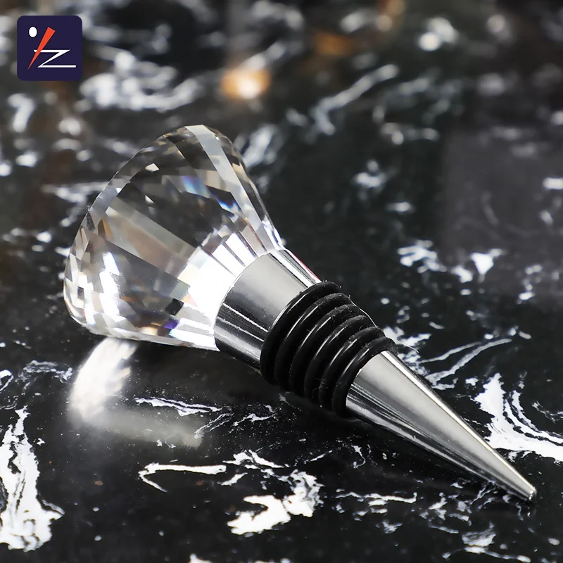 Custom K9  crystal Crystal Wedding Favors Murano Red Wine Bottle Stopper for wedding gift